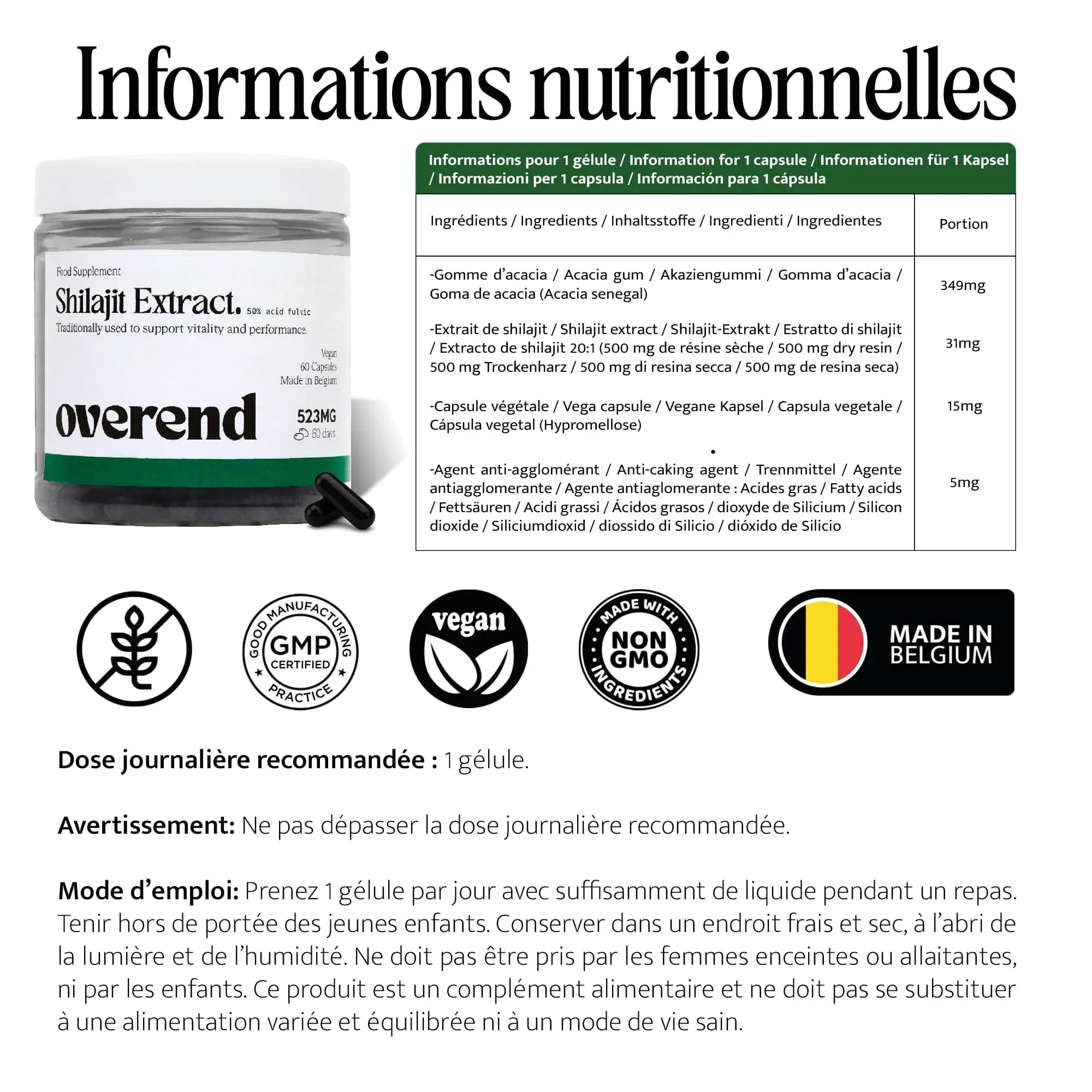 Shilajit - Complément Alimentaire - 60 Jours